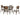 Oscar - Drop Leaf Dining Table With 4 Chairs - Walnut / Natural Cush